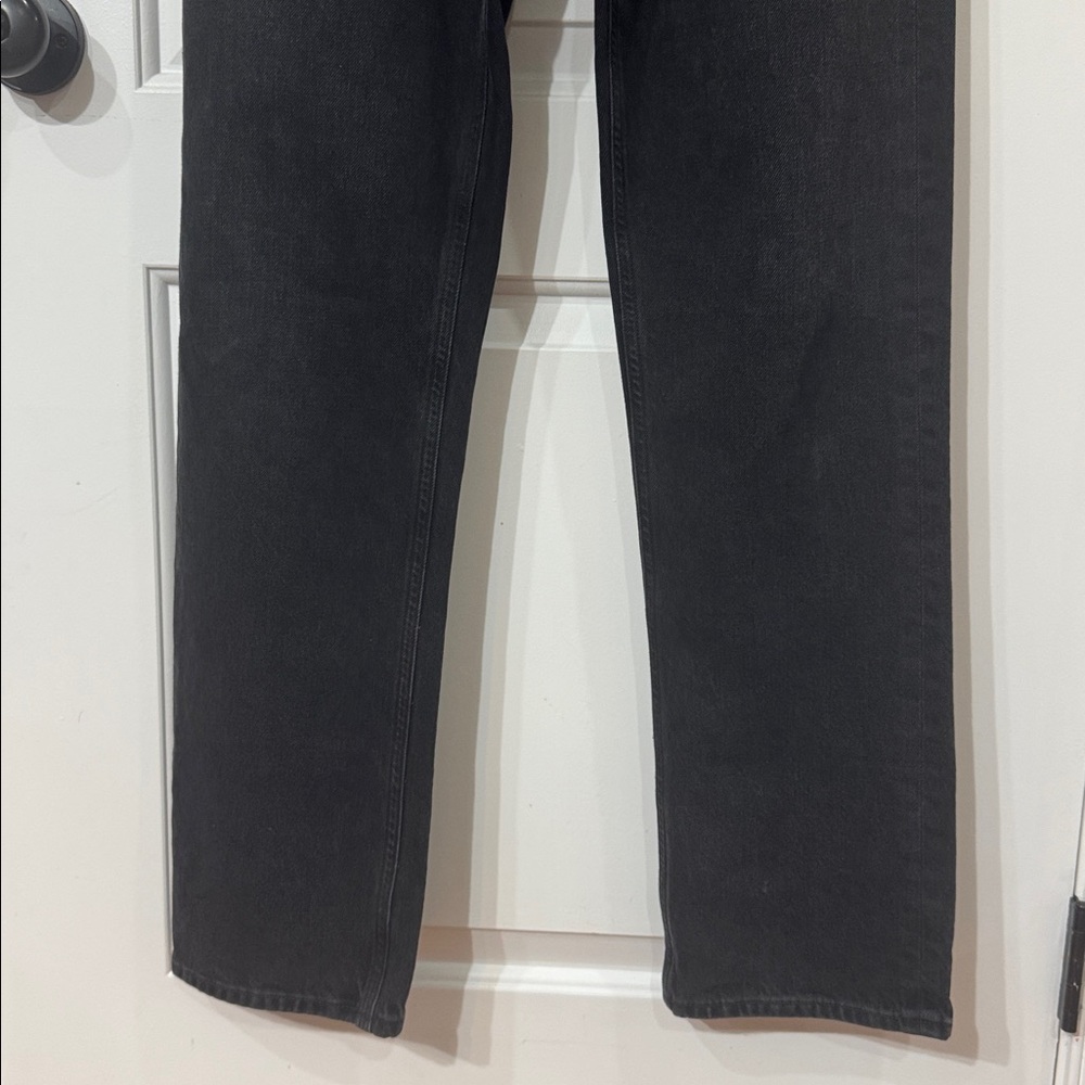 AGOLDE HIGH RISE STRAIGHT BUTTON FLY BLACK WASH JEAN 27 - Picture 5 of 8